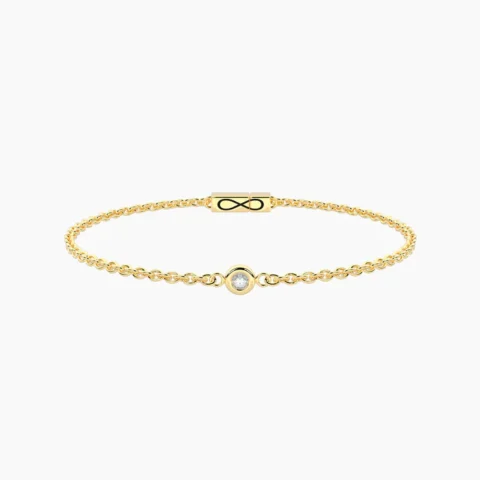 Bracciale Infinity In Acciaio Dorato Con Diamante Lab-Grown Kidult | 732405