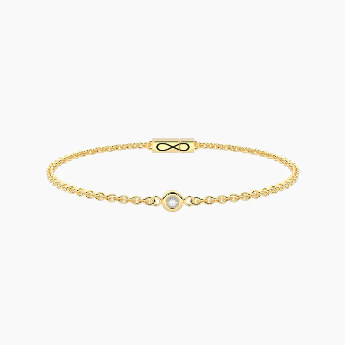 Bracciale Infinity In Acciaio Dorato Con Diamante Lab-Grown Kidult | 732405