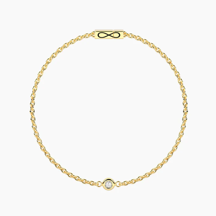 Bracciale Infinity In Acciaio Dorato Con Diamante Lab-Grown Kidult | 732405 - immagine 2