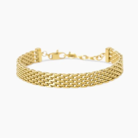 Bracciale Regolabile Dorato Con Catena Mesh Kidult | 831253