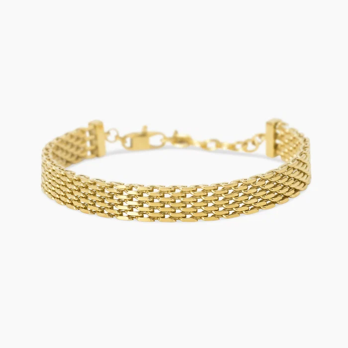 Bracciale Regolabile Dorato Con Catena Mesh Kidult | 831253