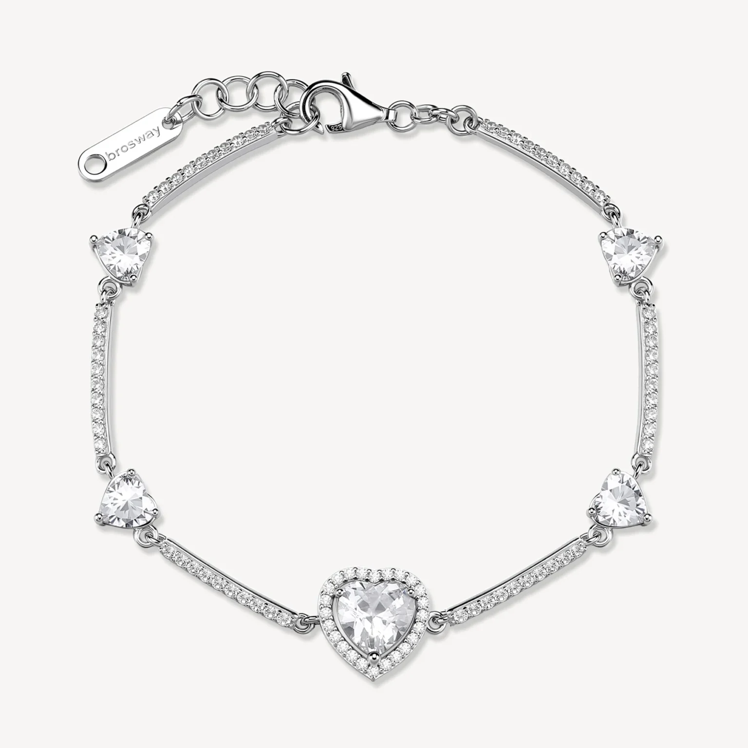 Bracciale Semirigido Con Cuori E Zirconi Bianchi Brosway Fancy | FIW164