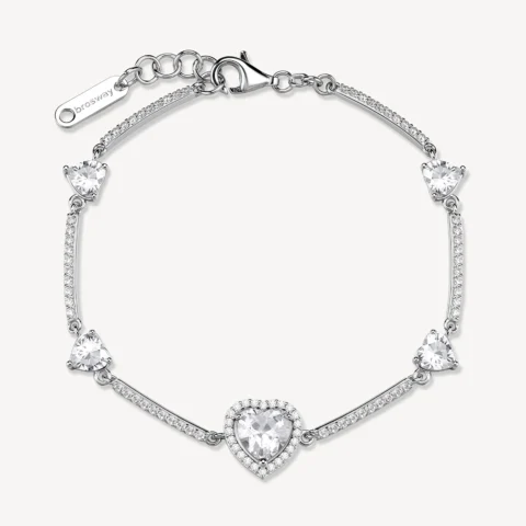 Bracciale Semirigido Con Cuori E Zirconi Bianchi Brosway Fancy | FIW164