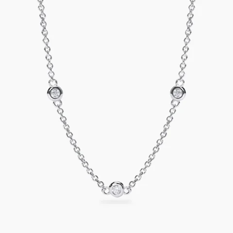 Collana Con Punti Luce In Diamanti Lab-Grown 0,027 Carati Mabina | 553815
