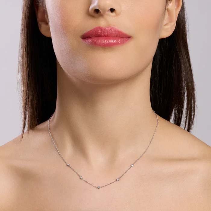 Collana Con Punti Luce In Diamanti Lab-Grown 0,027 Carati Mabina | 553815 - immagine 3