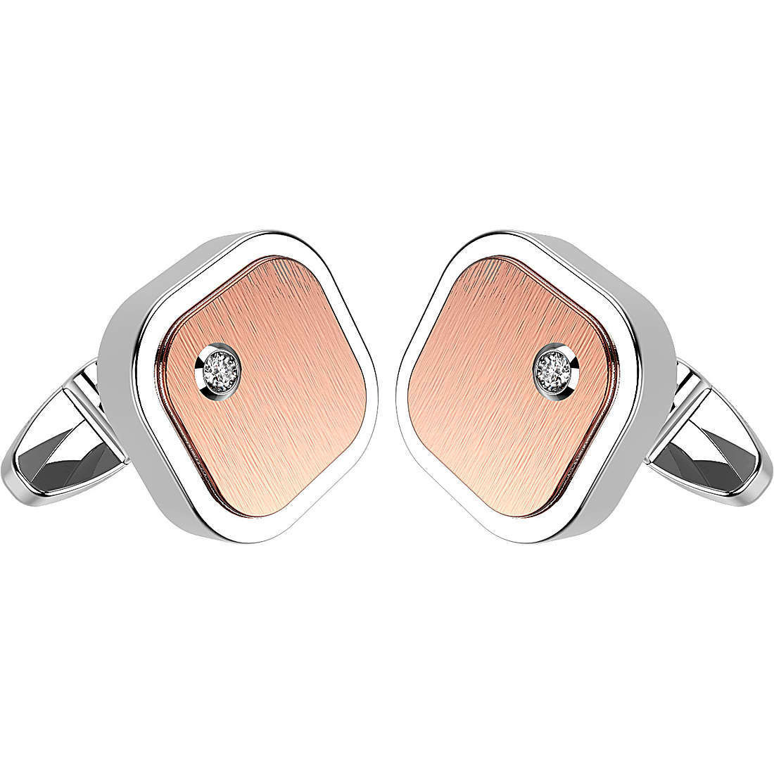 Gemelli Uomo In Acciaio E Zaffiri Gioielli Zancan Hi-Teck | EHG042