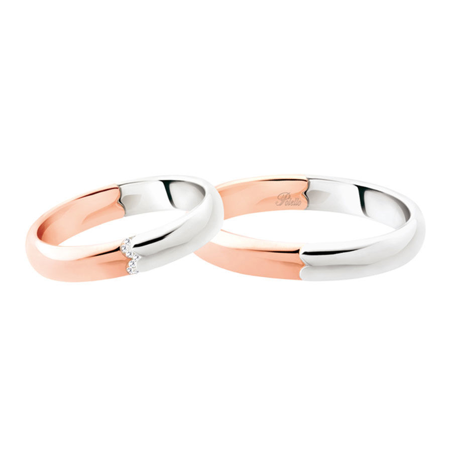 Fedi Nuziali Polello In Oro Rosa E Oro Bianco | 3114UBR