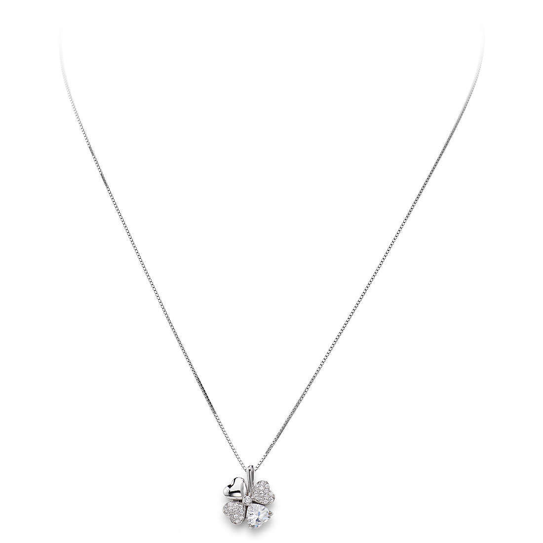 Collana Amen Donna Con Cuore e Quadrifoglio | CLPQUBB