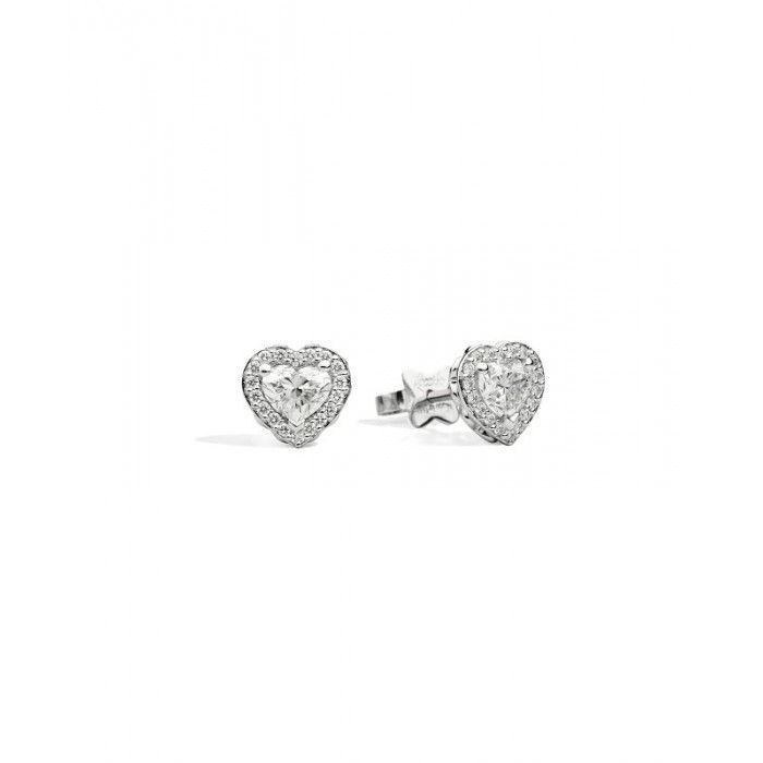 Orecchini Cuore Oro Bianco E Diamanti Gioielli Recarlo Anniversary Love | E67SC002/038