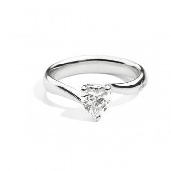 Anello Solitario In Oro Bianco E Diamanti Gioielli Recarlo Anniversary Love | R67SO001/022-15