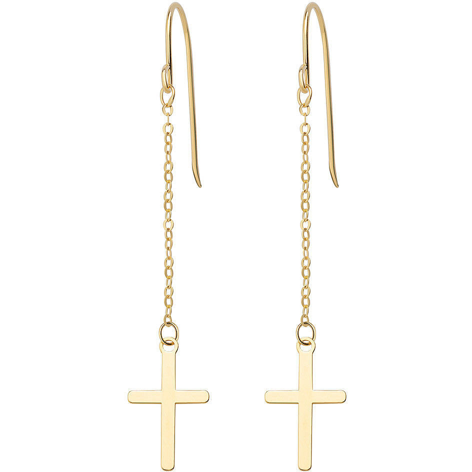 Orecchini Donna In Oro Con Croce Gioielli Amen | AU9ORCRG1