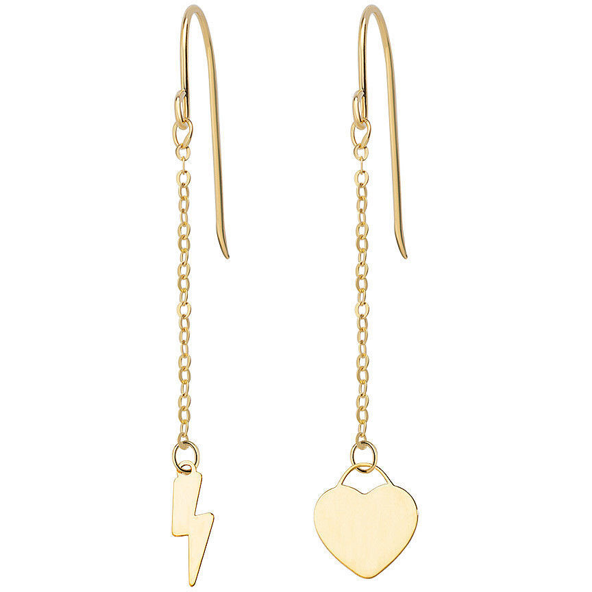 Orecchini Donna In Oro Cuore E Fulmine Gioielli Amen | AU9ORCFG1