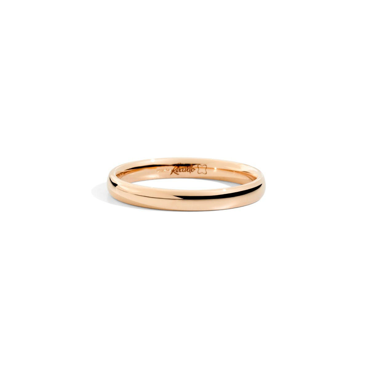 Fede Nuziale In Oro Rosa Con Diamante Recarlo Anniversary | W14FS001/RH