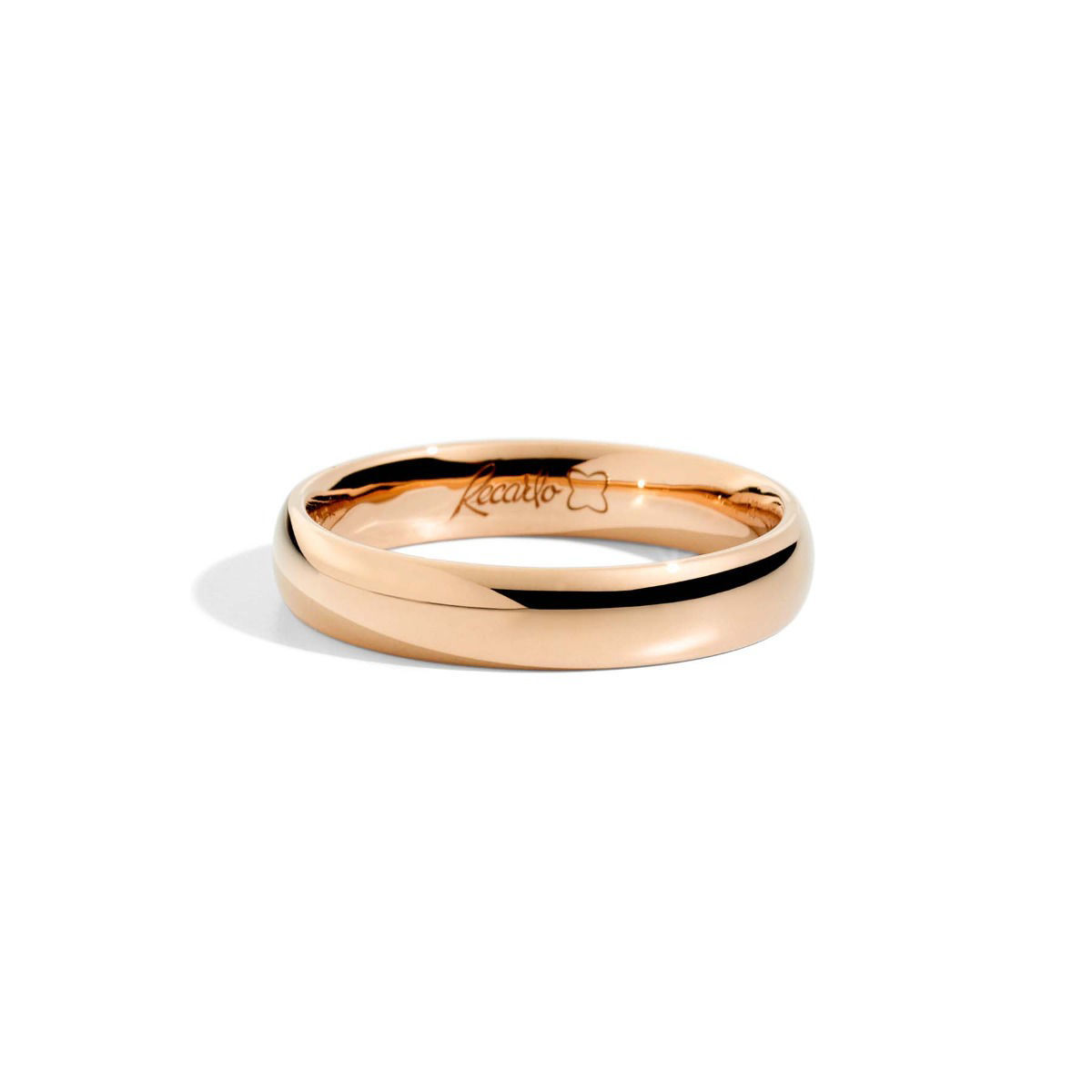 Fede Nuziale In Oro Rosa Con Diamante Recarlo Anniversary | W14FL001/RH