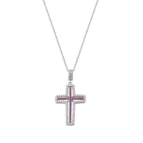 Collana Donna Croce Gioielli Amen Diamond | CLCRVBRZ