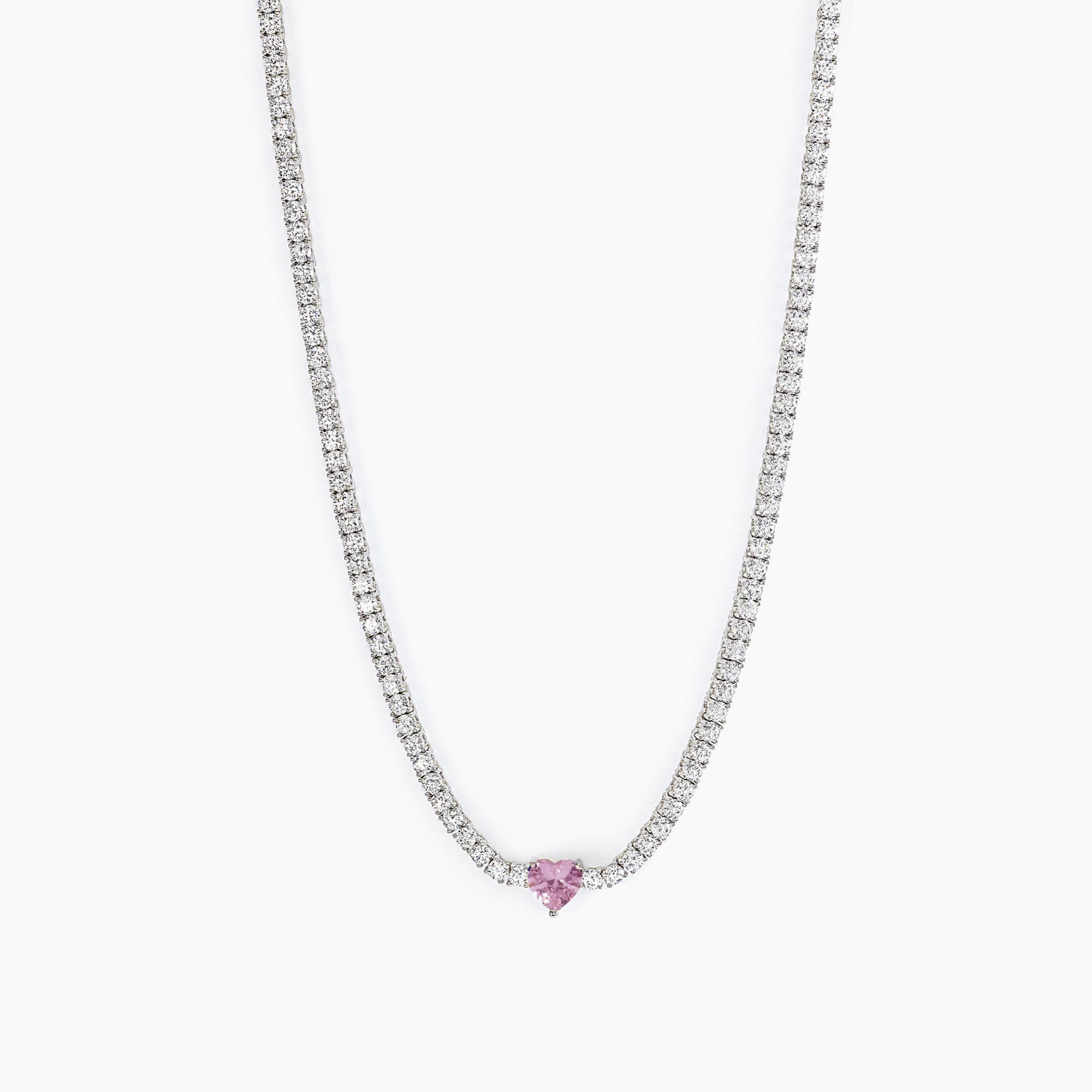 Girocollo Tennis Cuore Rosa Gioielli Mabina | 553453