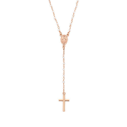 Collana Rosario Cristalli Latte Gioielli Amen | CRO10RBI4