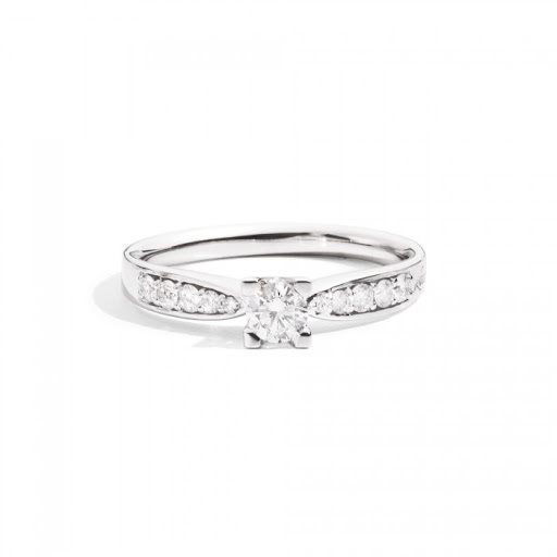 Anello Solitario Oro Bianco E Diamanti Gioielli Recarlo Maria Teresa | R30SP265/027VS-14
