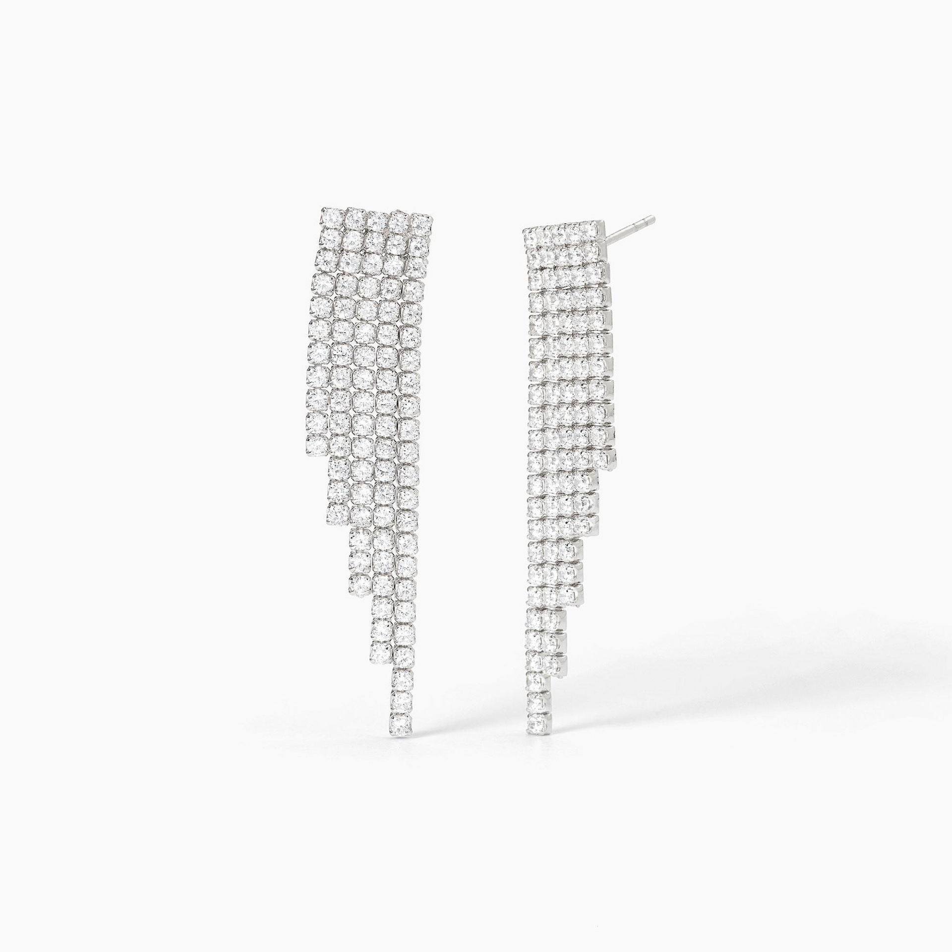 Orecchini Con Cascata Di Zirconi Donna Gioielli Mabina | 563710