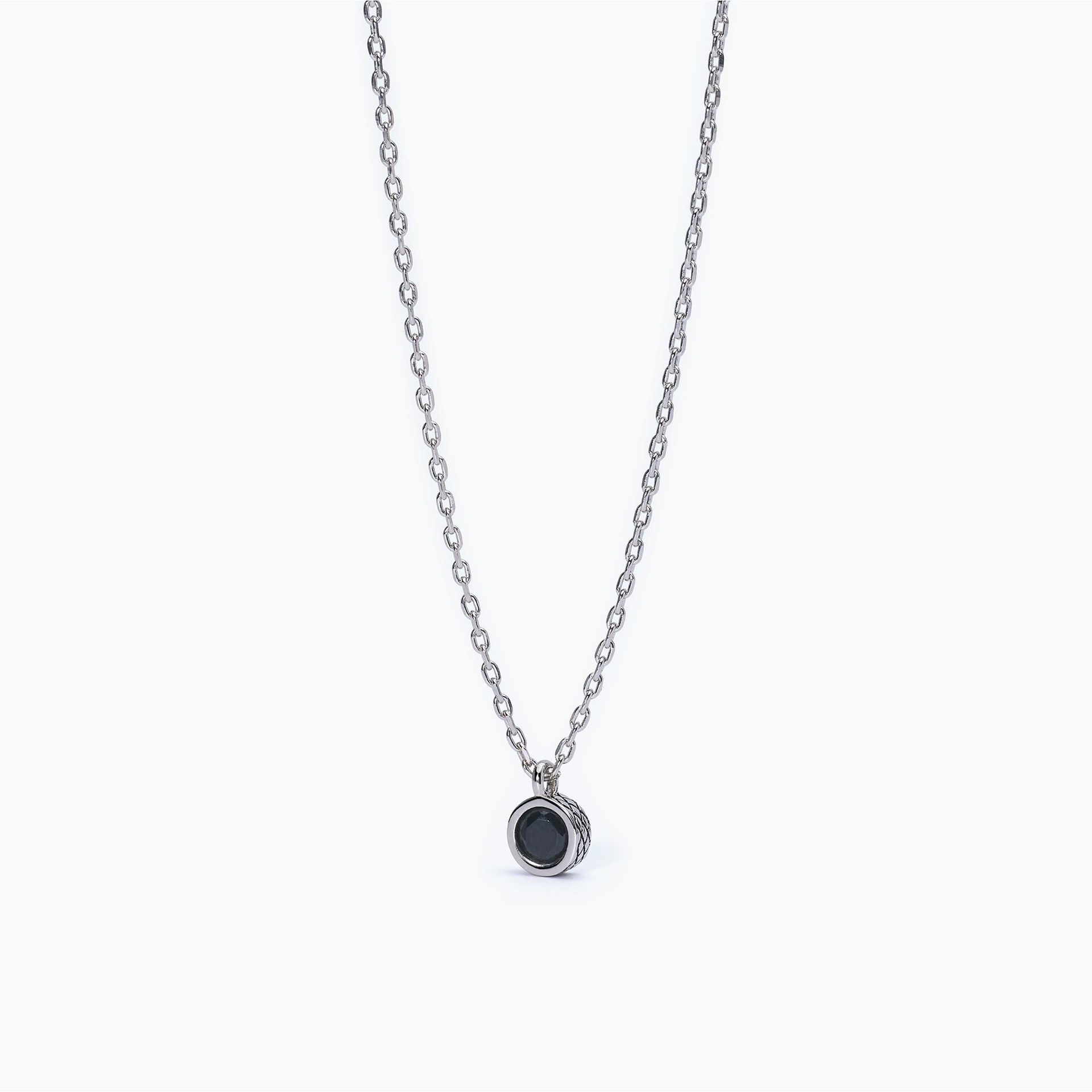 Collana Uomo Con Pendente Zircone Nero Gioielli Mabina | 553574