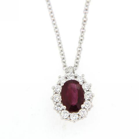 Girocollo Donna Rubino E Diamanti Gioielli Recarlo | P79CC002/RB030-45