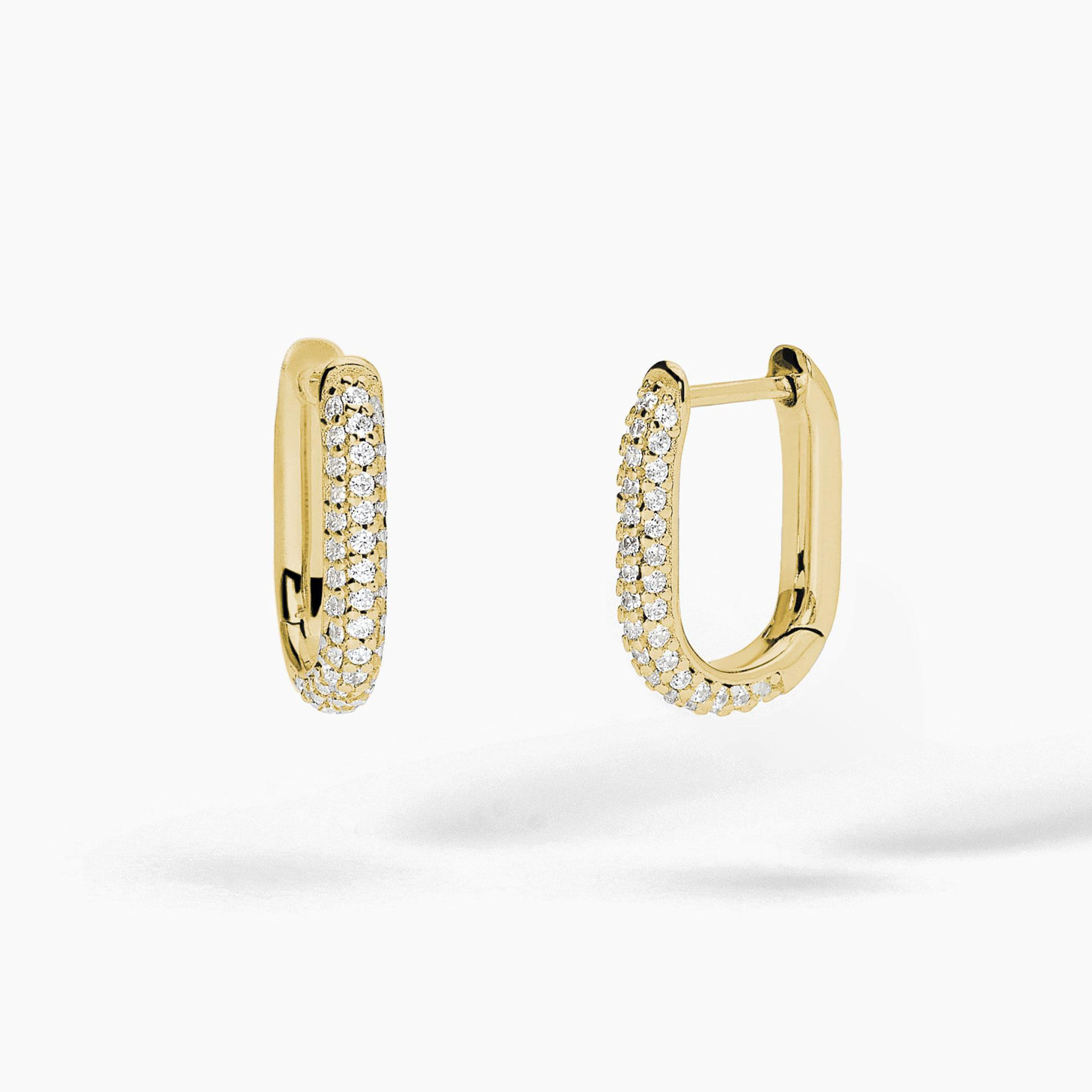 Orecchini Ovali Donna In Argento Dorato Gioielli Mabina | 563731