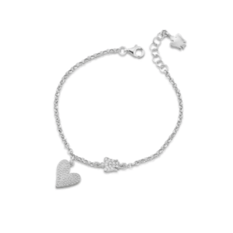 Bracciale In Argento Con Ciondolo Cuore E Angelo Roberto Giannotti | GIA420