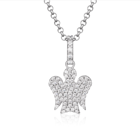 Collana Con Angelo In Argento E Zirconi Roberto Giannotti | GIA285
