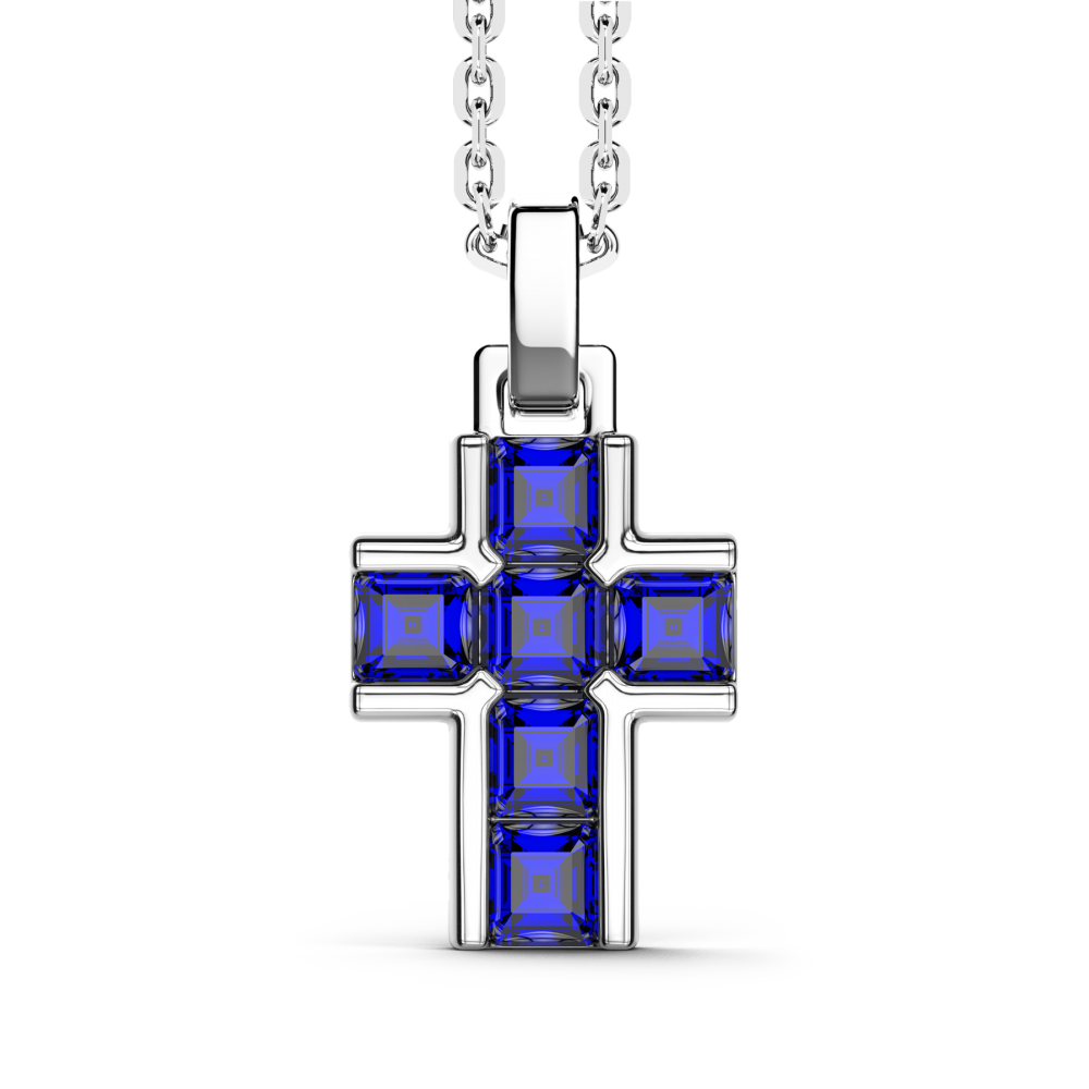 Collana Uomo  Catena In Argento Con Pietre Naturali Gioielli Zancan | ESC164-BL