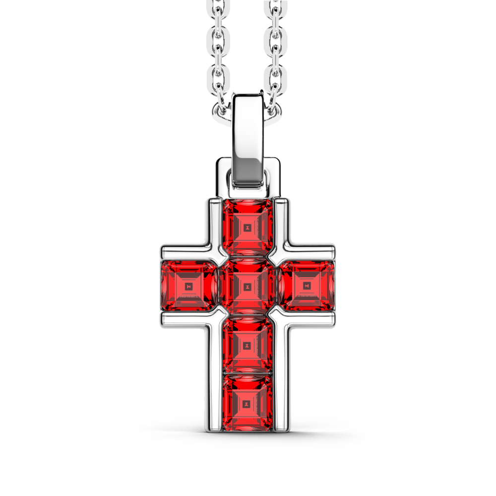 Collana Uomo  Catena In Argento Con Pietre Naturali Gioielli Zancan | ESC164-RO