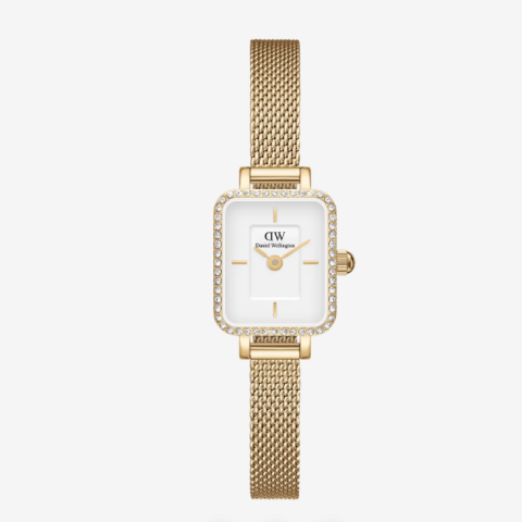 Orologio Donna Daniel Wellington Quadro Mini Lumine Bezel Gold | DW00100730