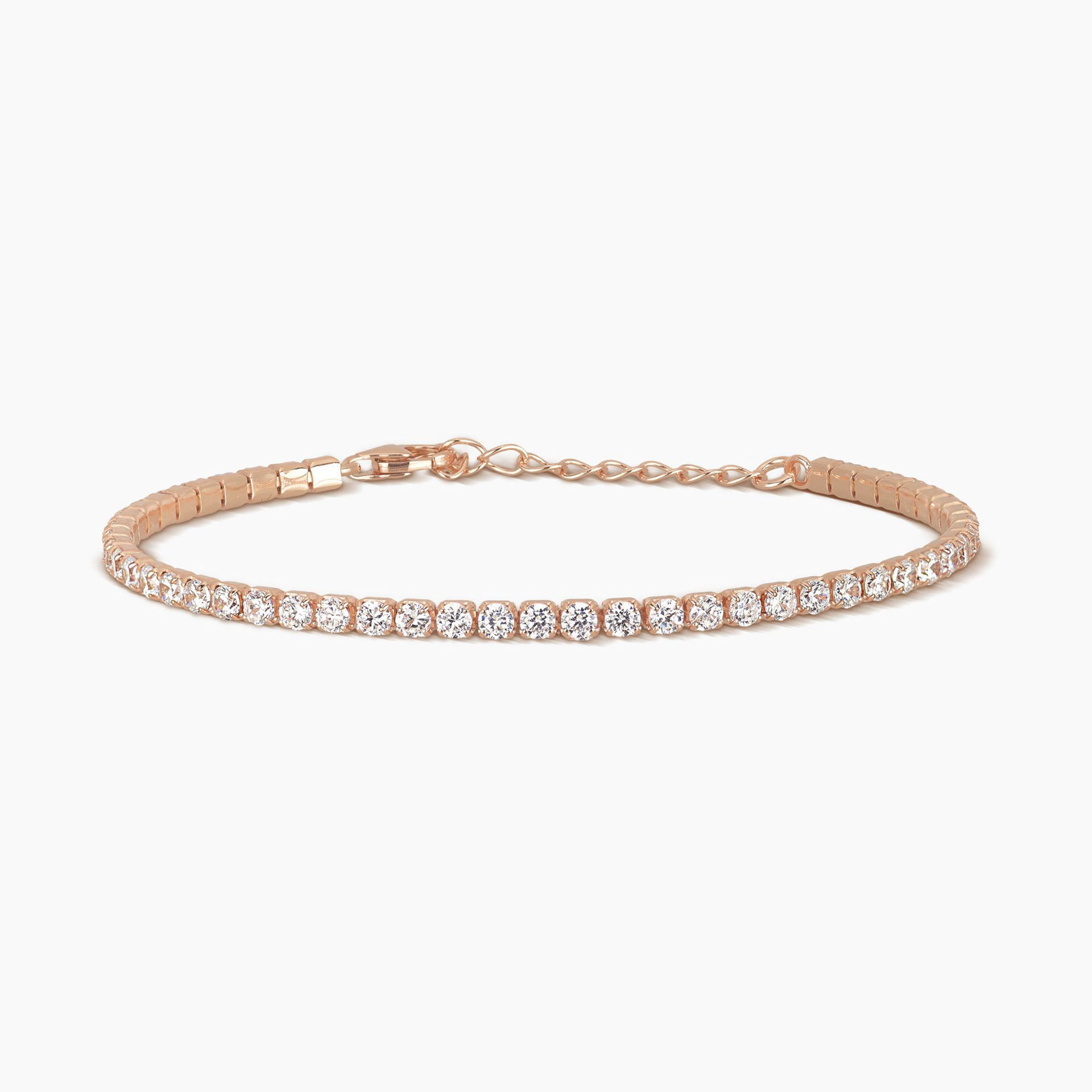 Bracciale Tennis Con Zirconi Oro Rosa Gioielli Mabina | 533286