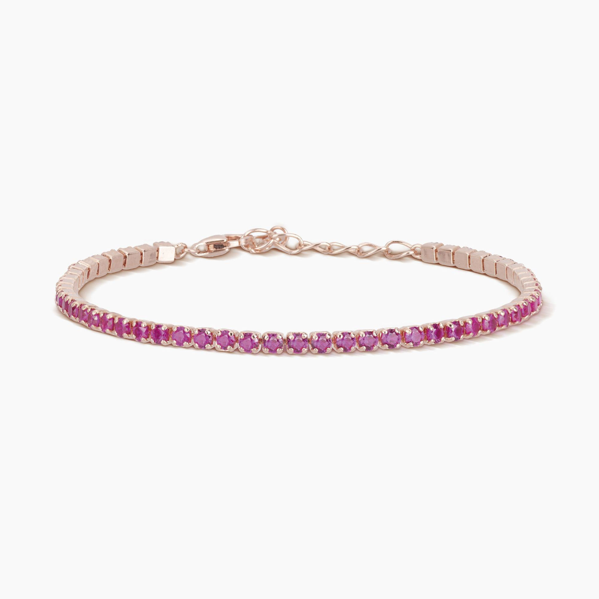 Bracciale Tennis Oro Rosa Con Rubini Gioielli Mabina | 533327