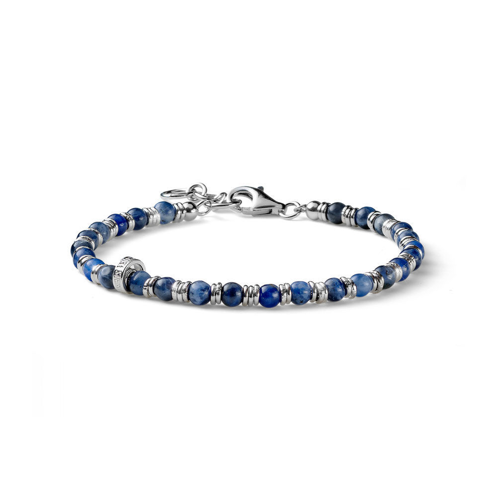 Bracciale Uomo Snake Classic Style Cerchi Argento E Sodalite Mariacristinasterling |  G2881/19