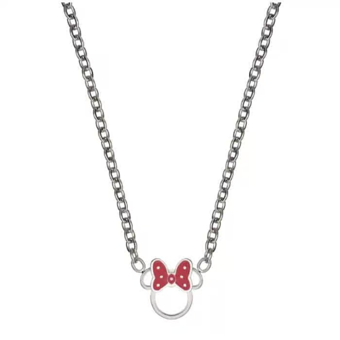 Collana Bambina Minni Acciaio E Smalto Rosso Gioielli Disney | N600631L-157.CJ