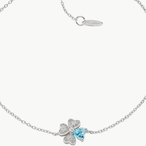 Bracciale Donna Quadricuore Acquamarina Gioielli Amen |  BRQUBAC
