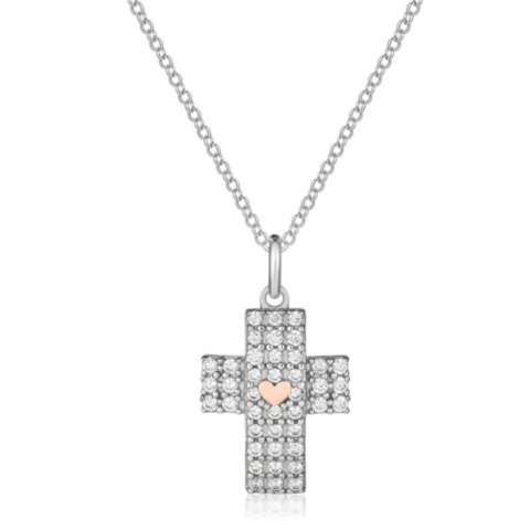 Collana Croce In Argento Con Cuore Roberto Giannotti | GIA446