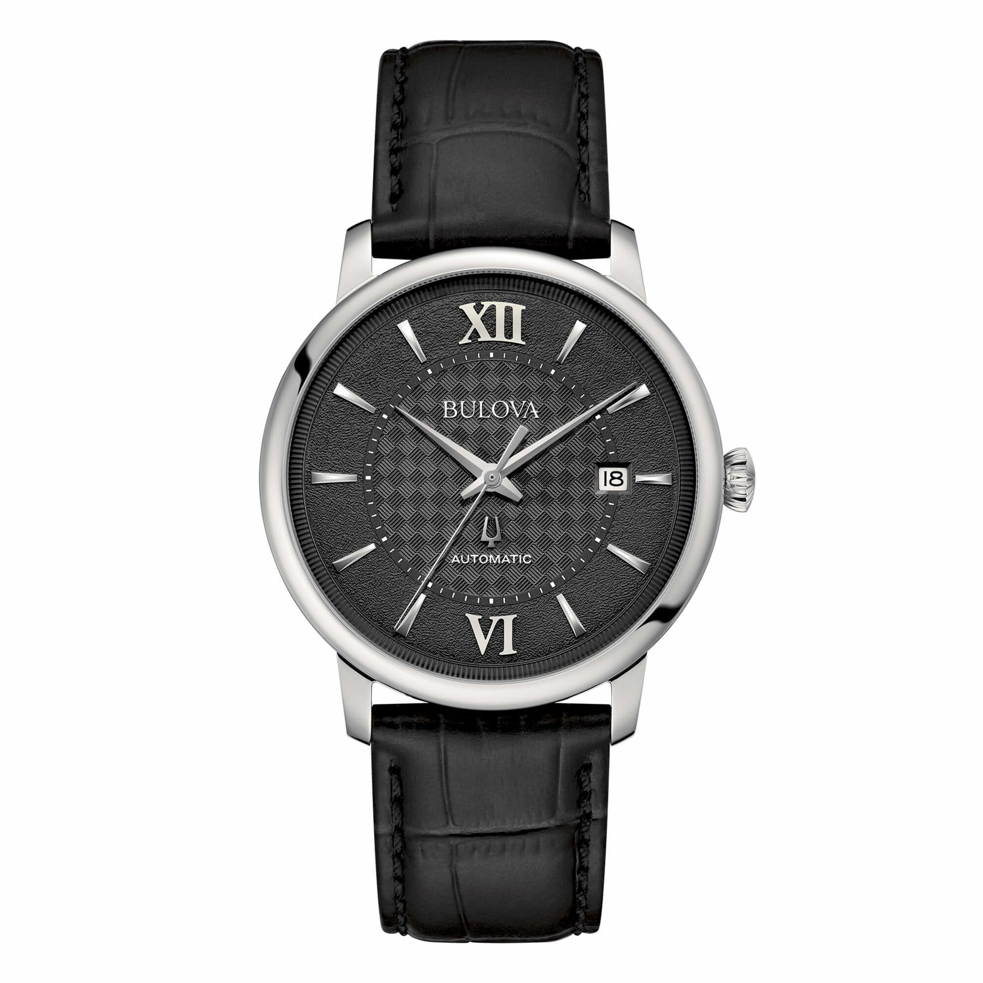 Orologio Uomo Hudson Nero Cinturino Pelle Bulova | 96B441