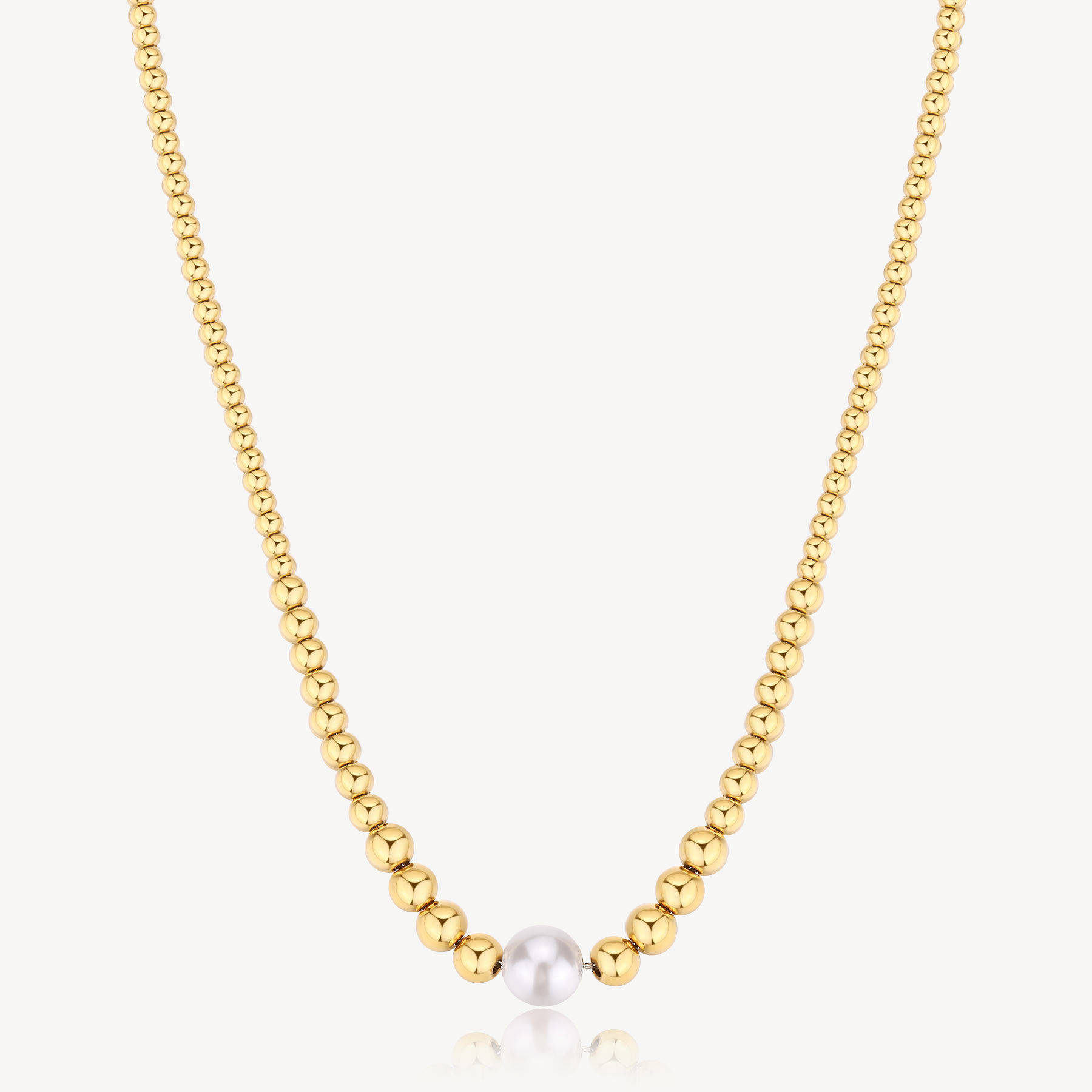 Collana A Sfere In Acciaio E Perle Di Conchiglia Dorata Brosway | BPC04