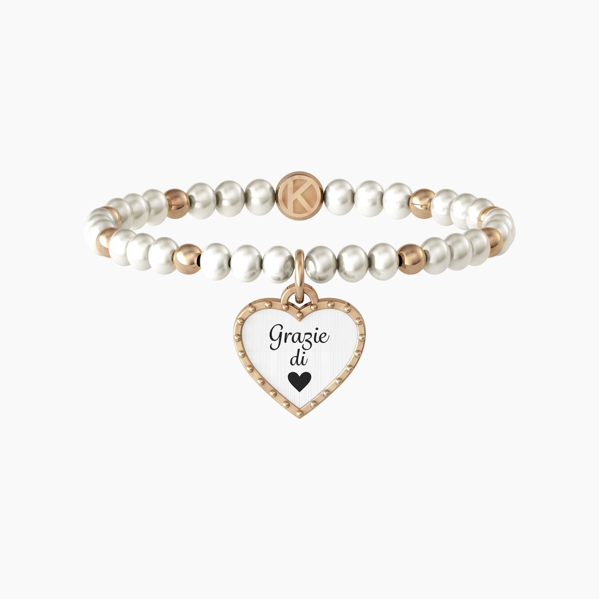 Bracciale Con Perle Coltivate "Grazie di cuore" Gioielli Kidult | 732101