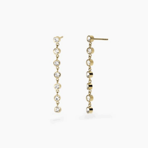 Orecchini In Acciaio PVD Giallo Con Cristalli Bianchi 2Jewels | 261427