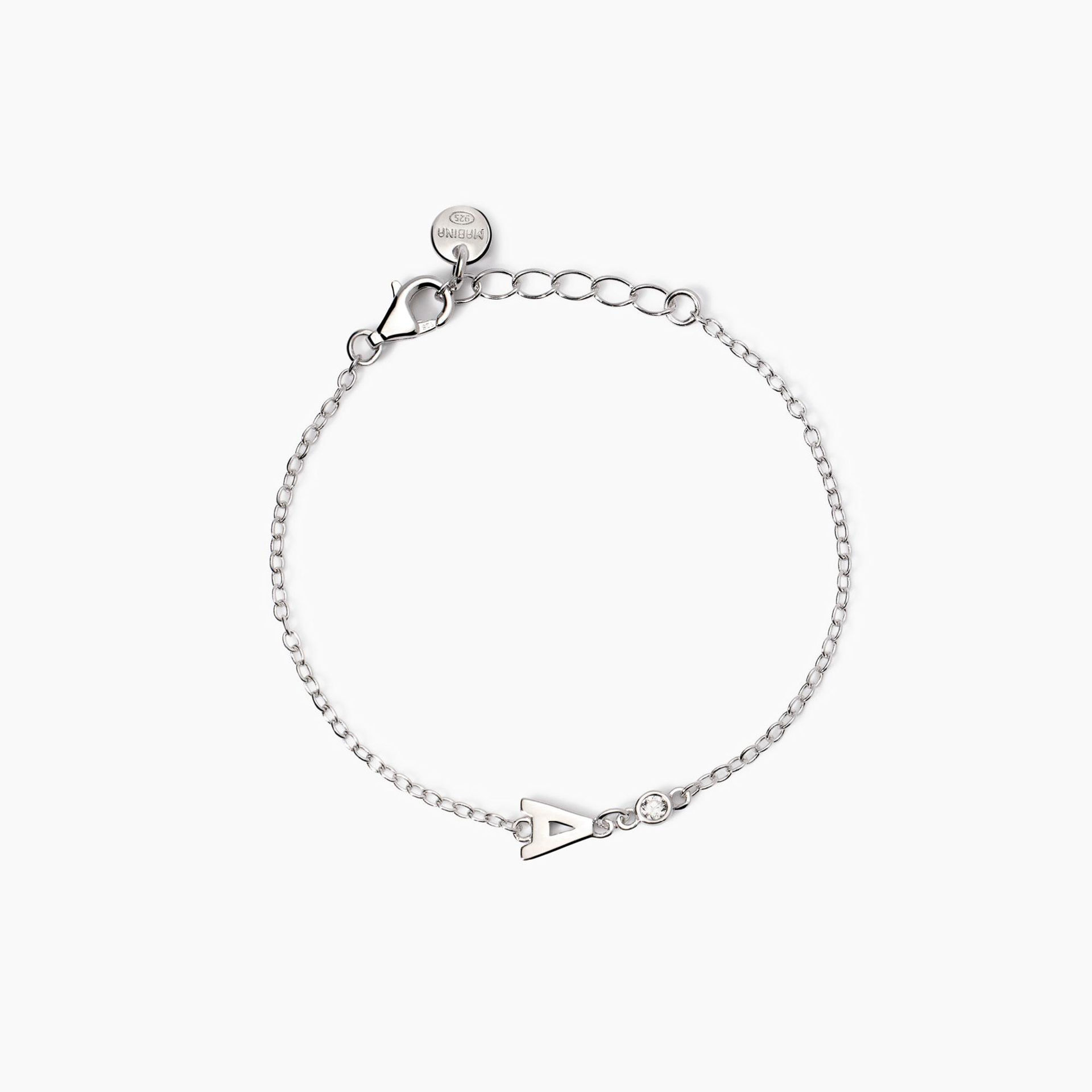Bracciale neonato con lettera e diamante Welcome Baby Gioielli Mabina |  533925