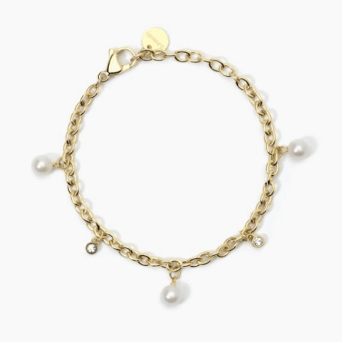 Bracciale Dorato In Acciaio Perle E Cristalli 2Jewels | 232451
