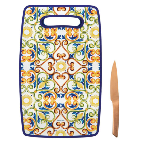 Tagliere Medicea PP Con Coltello Rose Gold Inox Brandani | 53717