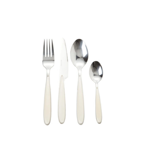 Set Posate Avorio 16 Pezzi In Acciaio Inox Lucido Brandani | 54290
