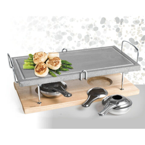 Pietra Ollare Con Base In Legno Set 5 Pezzi Brandani | 58654