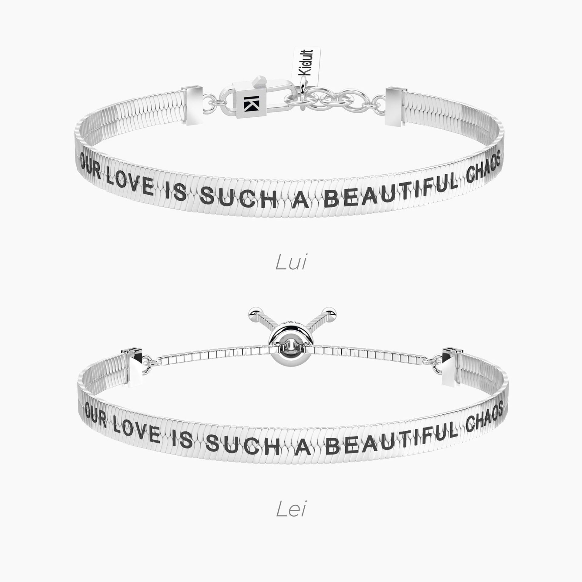 Coppia Di Bracciali Elastici Per Lui&Lei Con Frase Gioielli Kidult | 732358