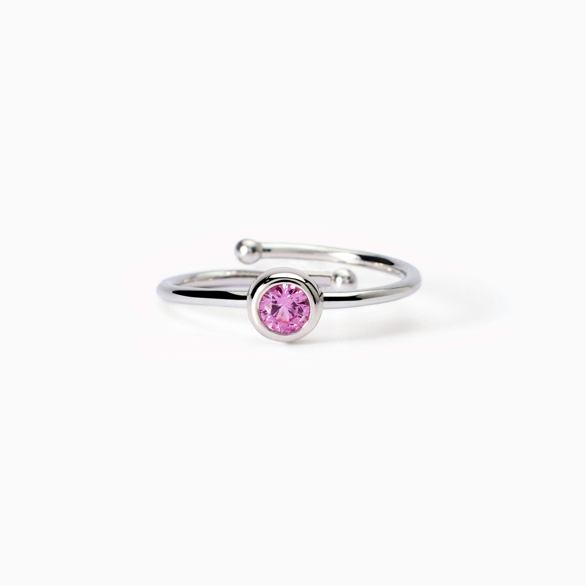 Anello Bambina Con Corindone Rosa Sintetico Gioielli Mabina | 523425