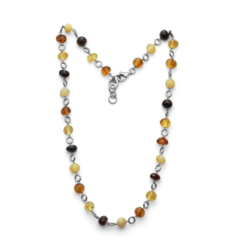 Collana Bimbo Petite Ambra E Argento Mariacristinasterling | G4098