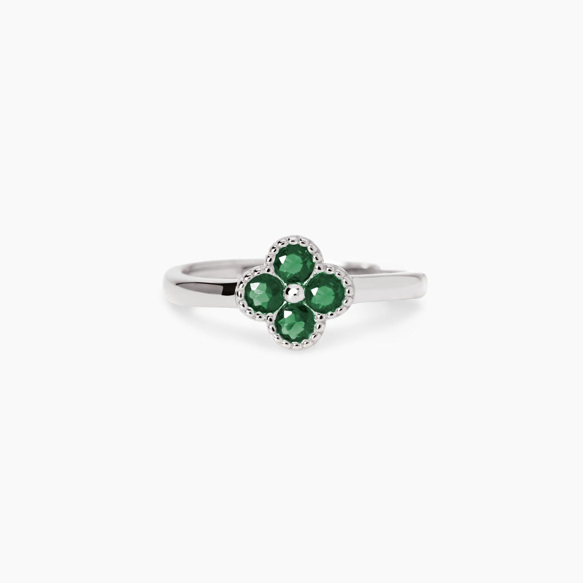 Anello Con Fiore Verde Gioielli Mabina | 523456